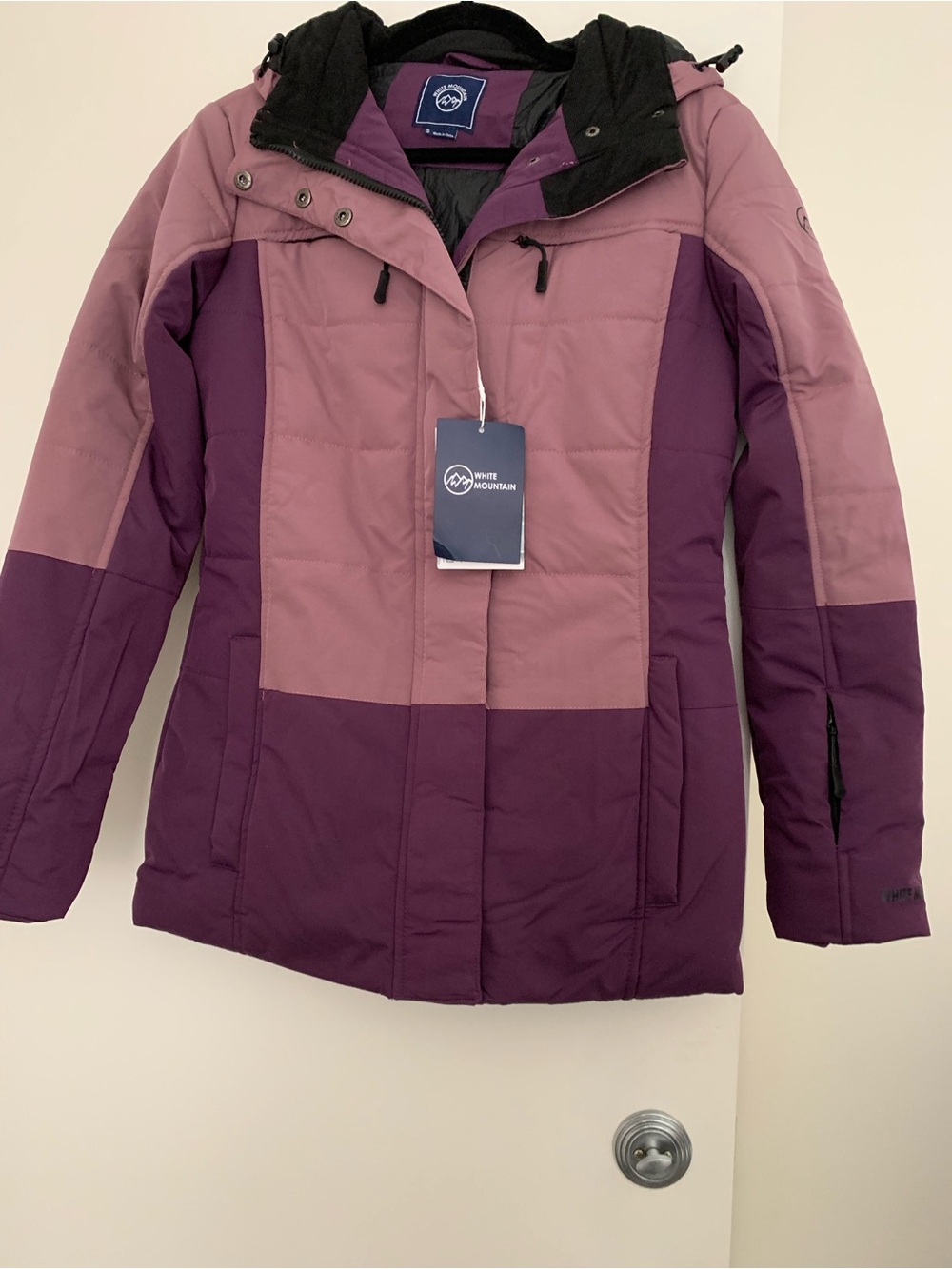 White Mountain Two-Tone Purple Ski Jacket with Hood